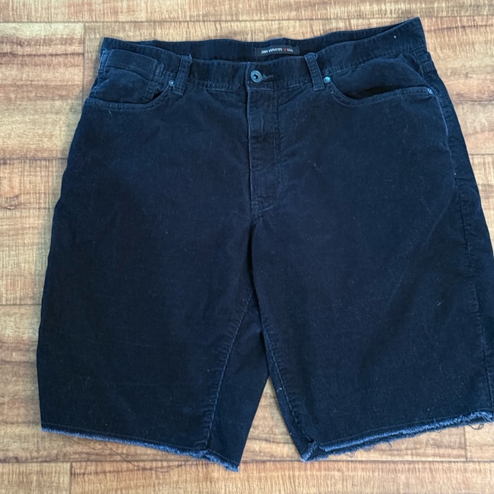 John Varvatos black fine corduroy Shorts